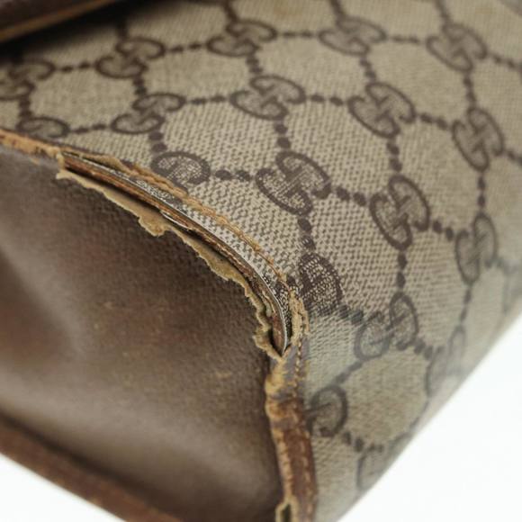 GUCCI GG Supreme Web Sherry Line Clutch Bag PVC Beige Red 89 01 031 Auth 89507 - Picture 7 of 16